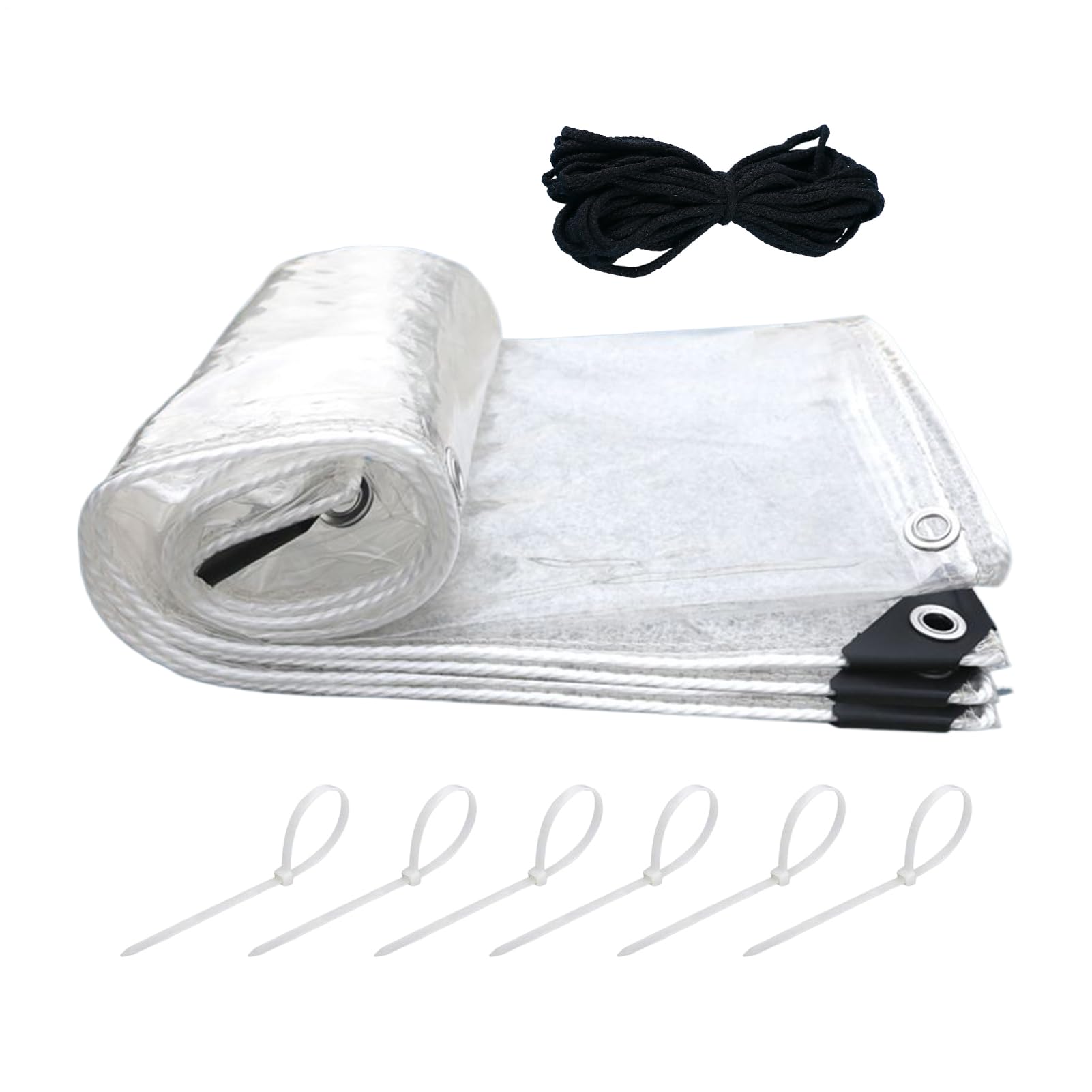 Lona transparente para gallinero con cuerdas de sujeción e impermeable para granja
