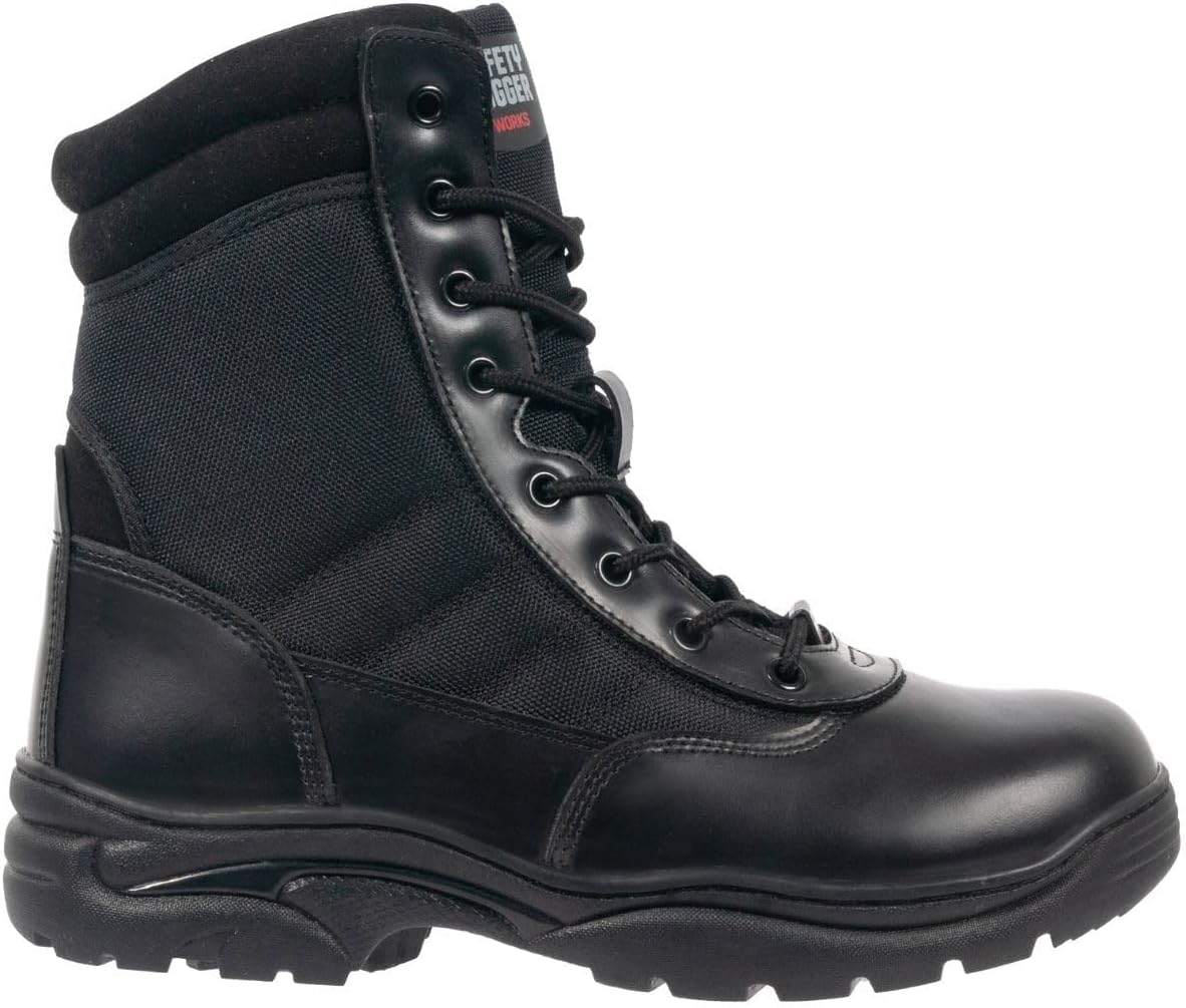 SAFETY JOGGER Tactical Boots - Tactic - Uniform Boots with Zip Lightweight Breathable Military Boots Comfortable Black Combat Boots Ideal for Police or Firefighters