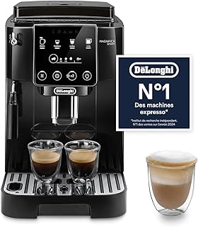 De’Longhi Magnifica Start - Perfetto Machine à Café Automatique avec Mousseur à Lait Manuel, 4 Boissons en une Seule Touche pour Espresso et Cappuccino, Commandes Soft Touch, Noir (ECAM222.20.B)