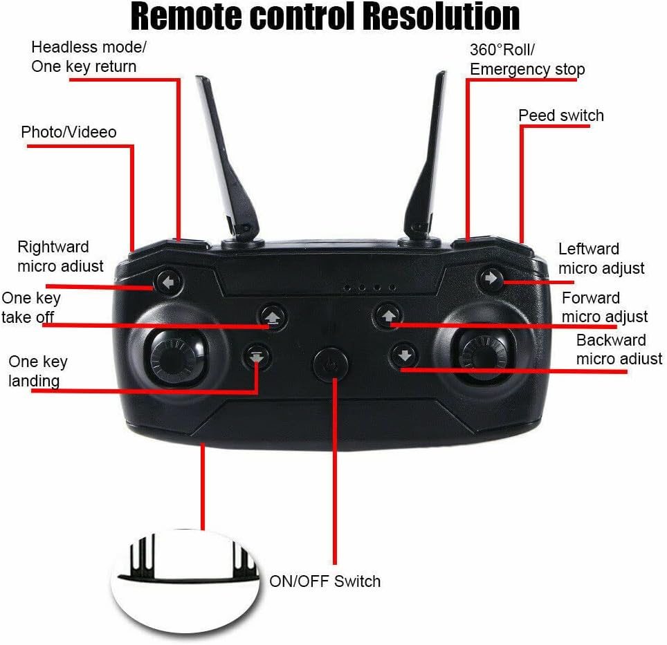 G · PEH Foldable Drones with 720P HD Camera,RC Quadcopter WiFi FPV Live Video,One Key Start,3D Flip,WiFi FPV Live Video,altitude hold mode for Adults