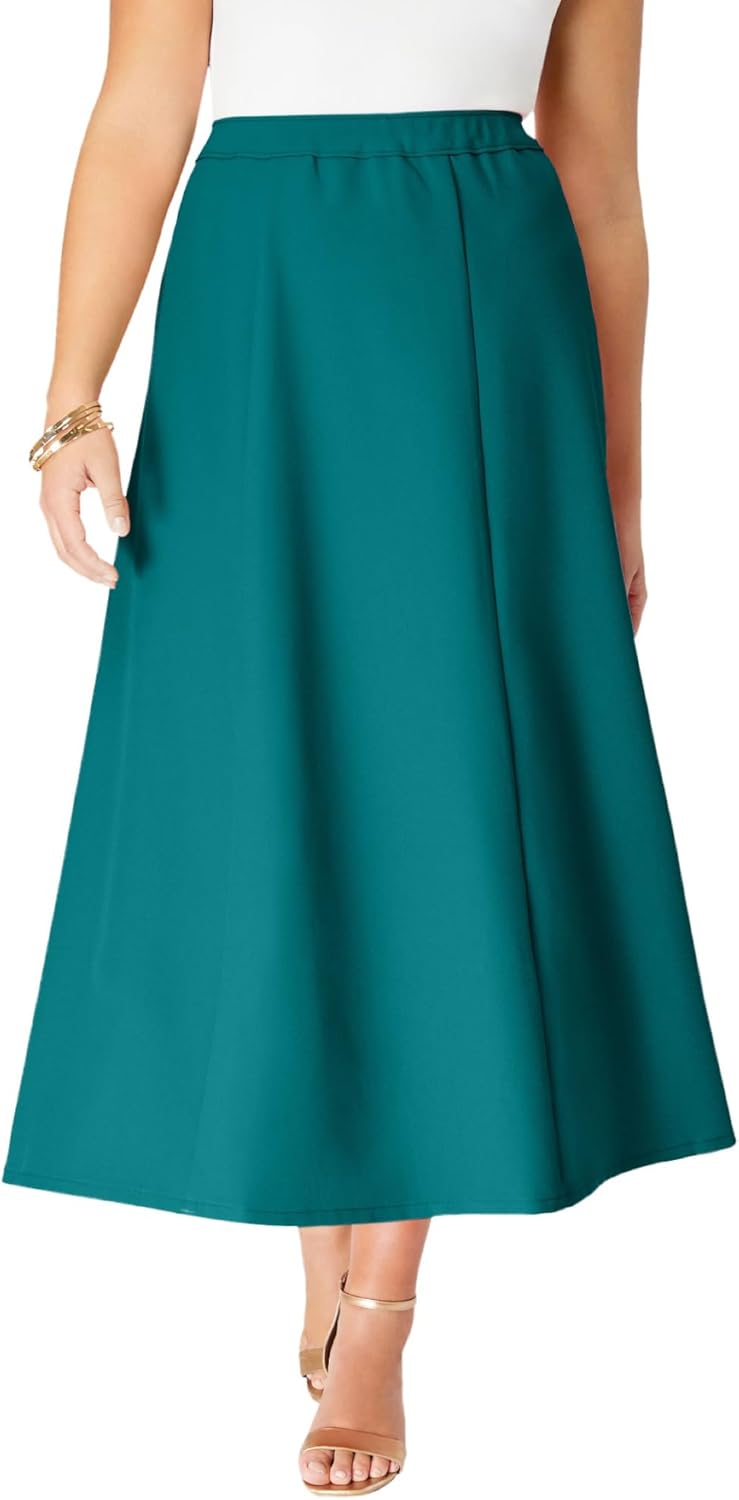Roaman's Women's Plus Size Bend Over A Line Skirt