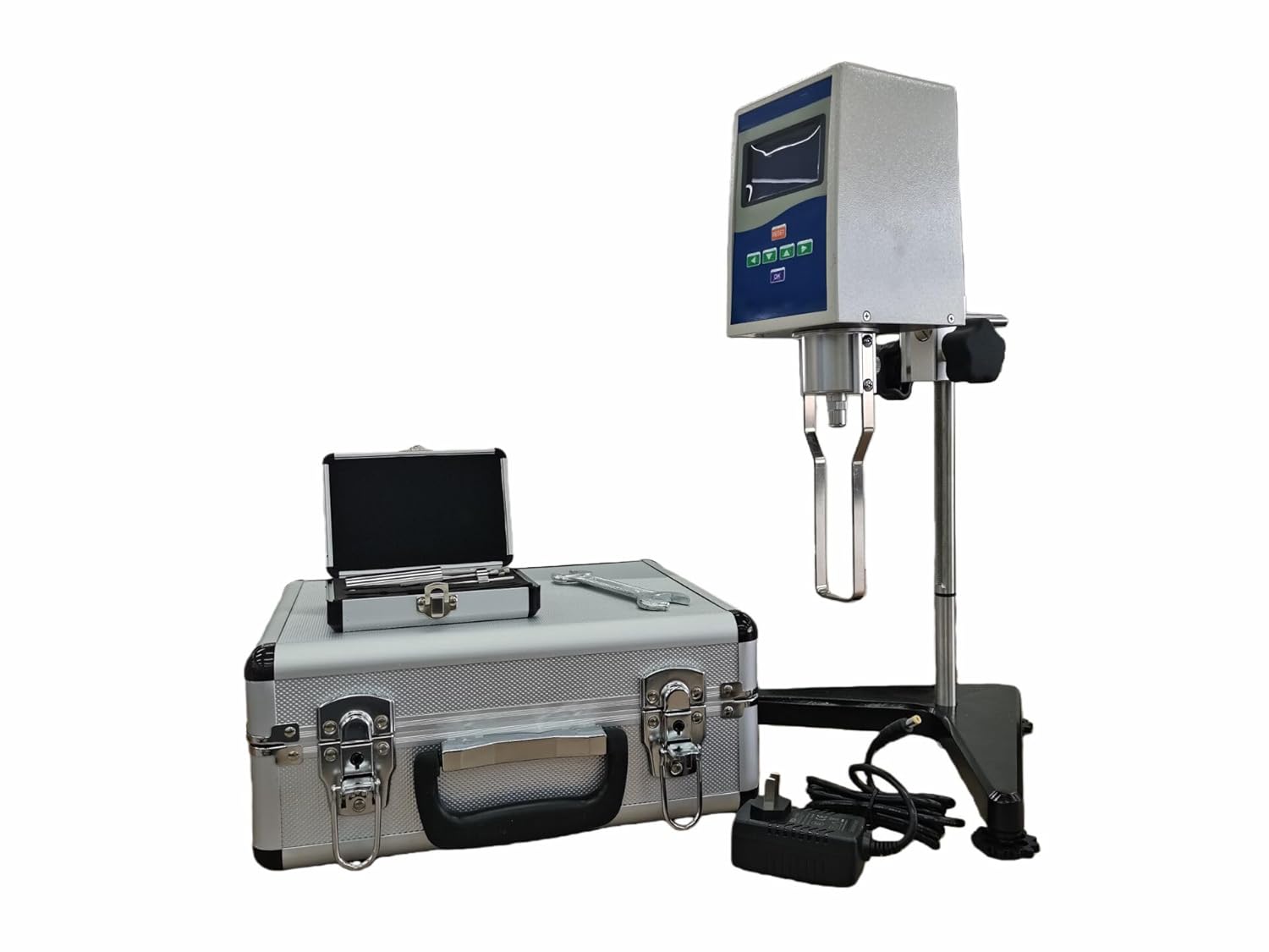Viscometer Digital Rotational Viscosity Meter Viscometer Rotary visometer Fluidimeter 1~100000mPa.s with RS232 Interface Temperature Display Sensor and 4 Rotor Viscosity Measurement
