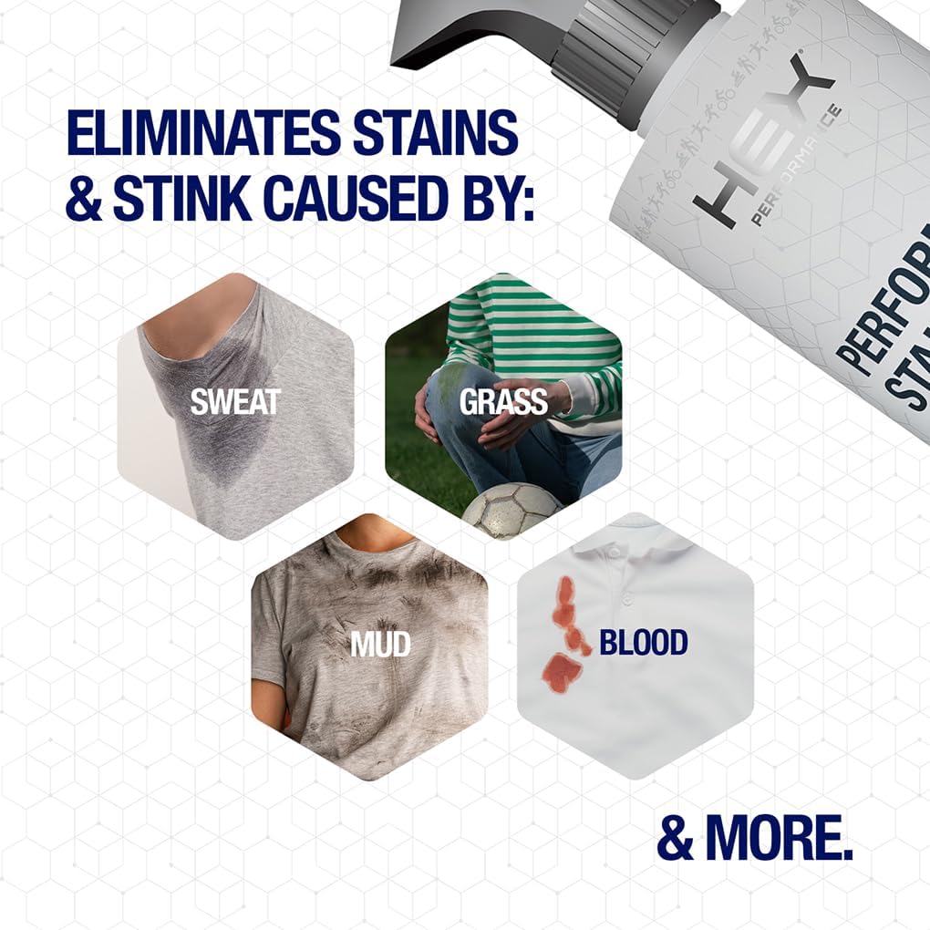 HEX Performance Stain & Stink Remover, Unscented, 44oz (Pack of 2) - Designed for Activewear, Eco-friendly