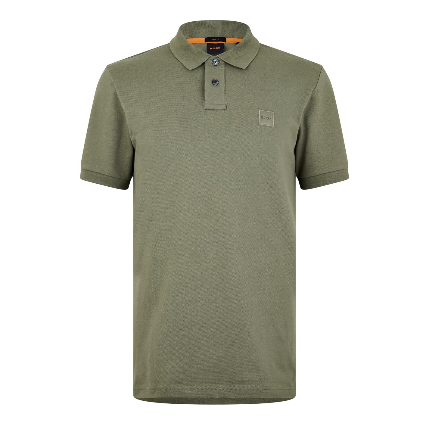 BOSS Mens Logo Patch Cotton Bblend Piqué Polo Top Sage XXL