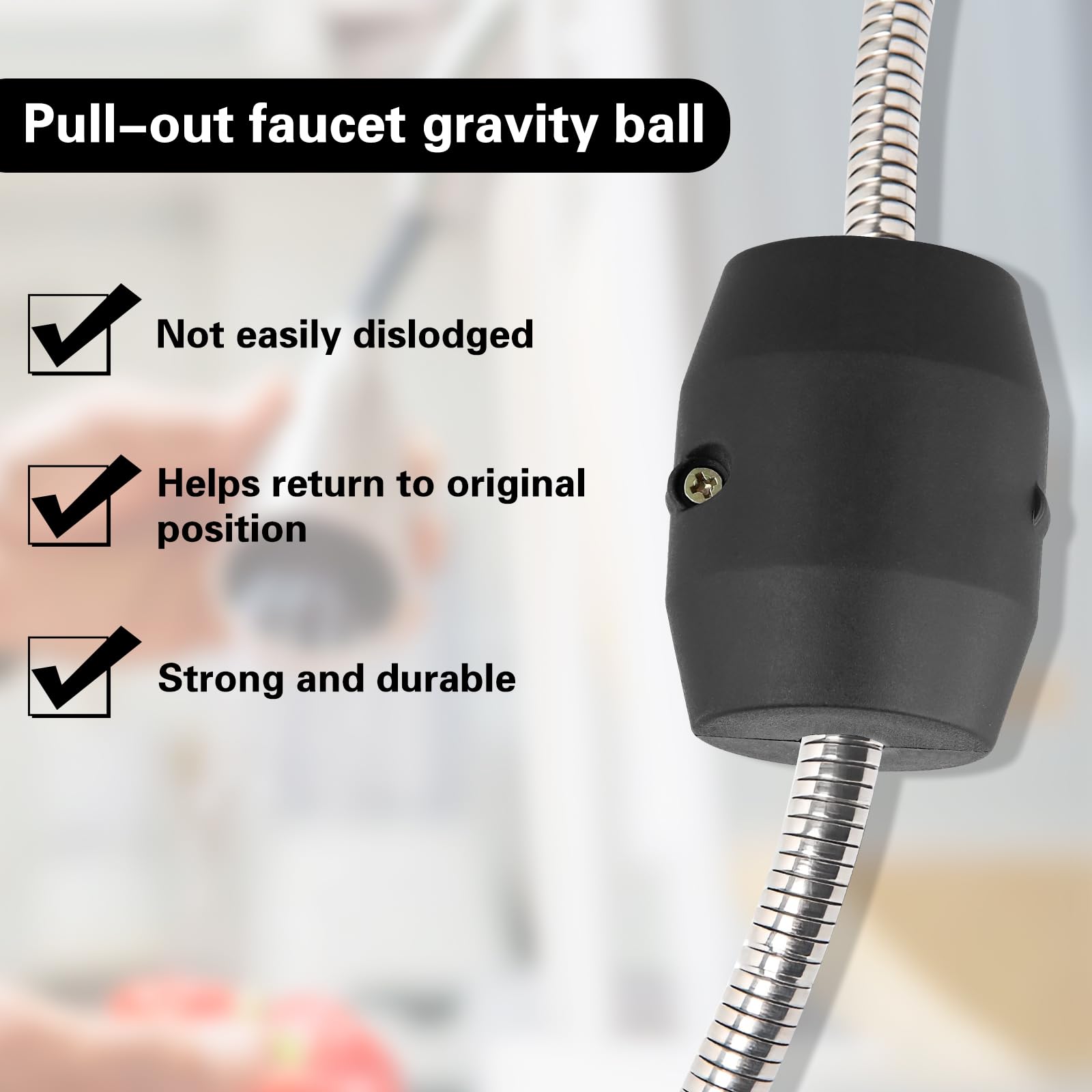 Tubo da cucina Peso Heavy Ball di ricambio per rubinetto della cucina di ricambio lavello estrarre rubinetto Peso -Nero