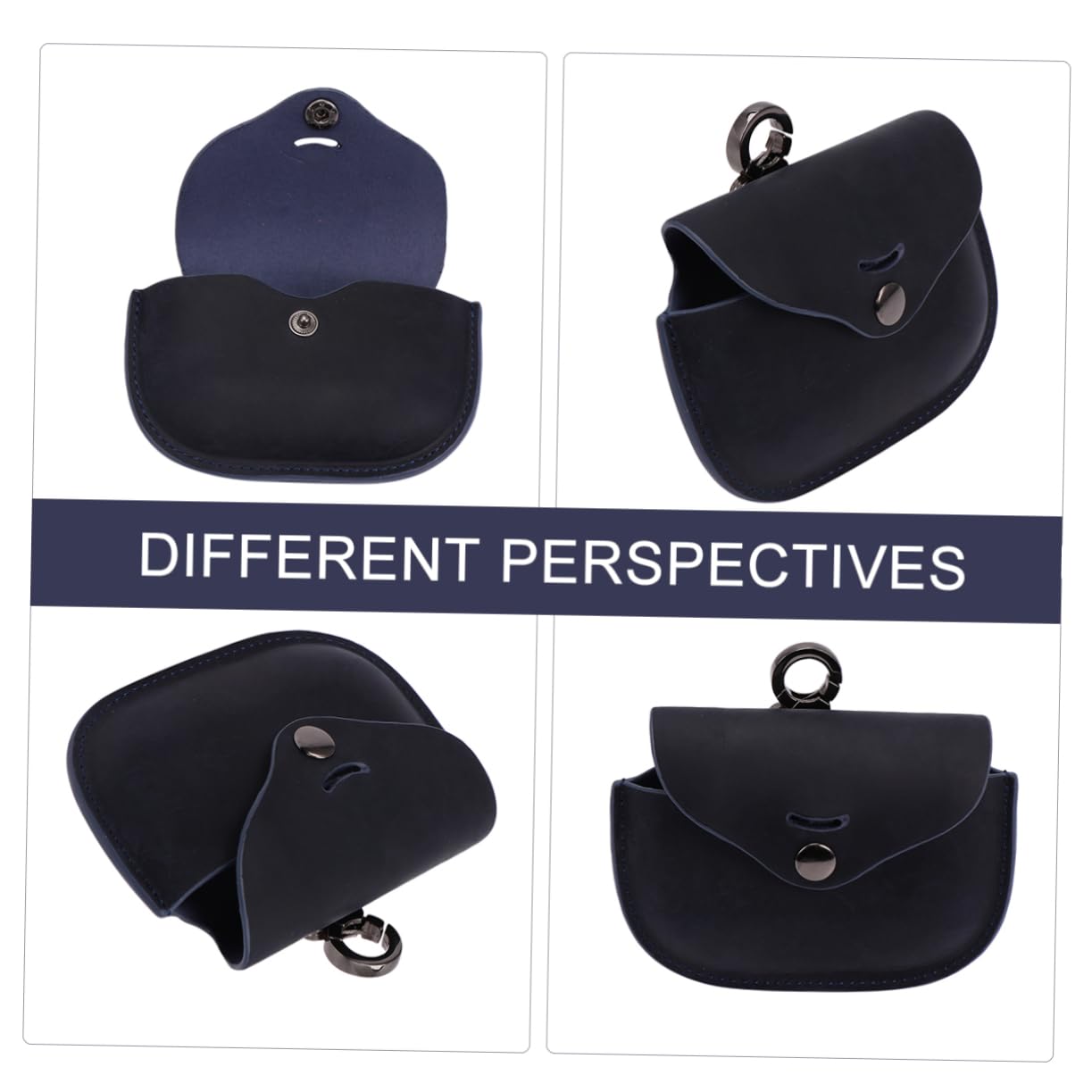 HEMOTON Estuche De Cuero Duradero para Auriculares (3 Juegos 1000 X 3 M) Bolsa Protectora para Auriculares Orificio De Carga Cierre A Presión Seguro.