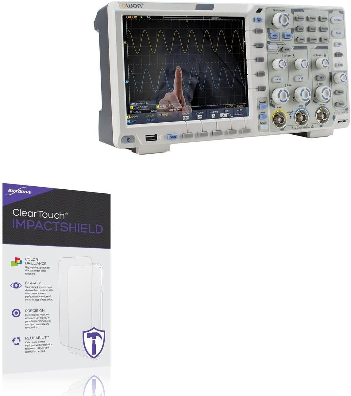 BoxWave Screen Protector Compatible with Owon XDS2202 - ClearTouch ImpactShield (2-Pack), Impenetrable Screen Protector Flexible Film