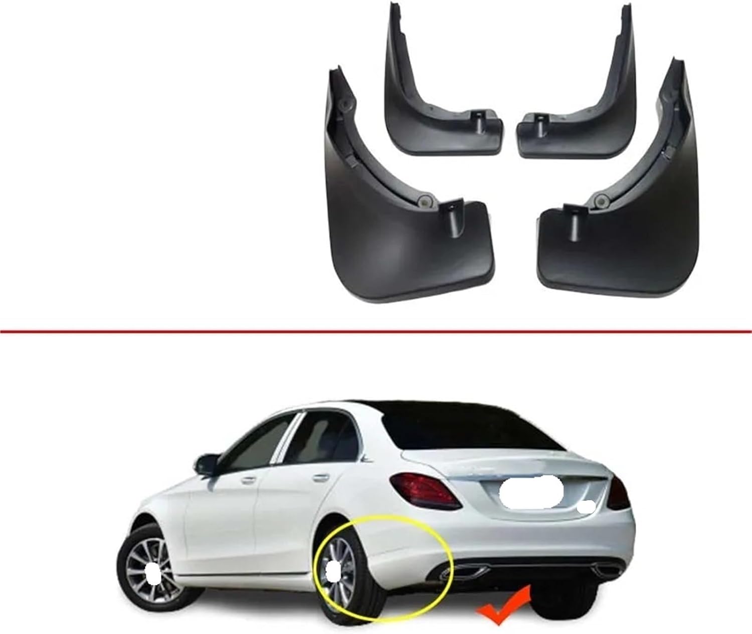 EPFXVJKLY Mudguards for Mercedes-Benz C-Class W205 (2015–2021)