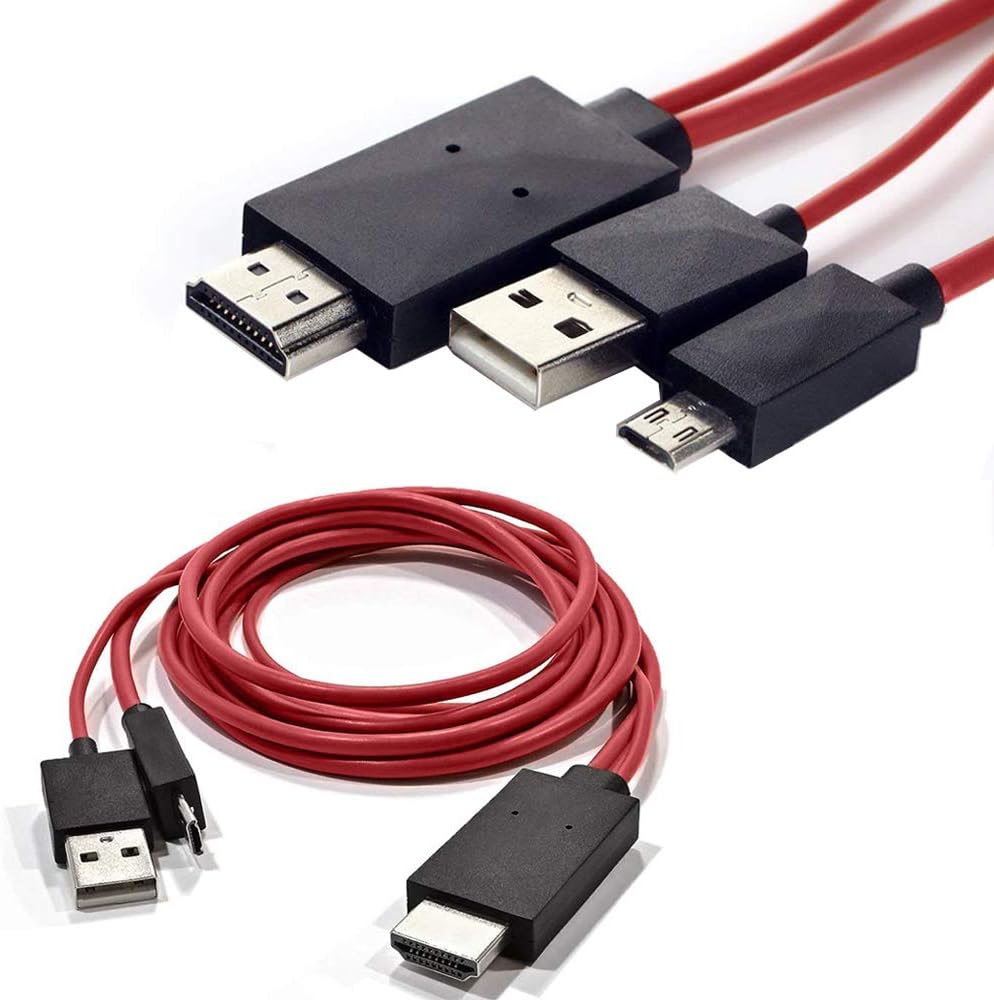 Samsung to HDMI Cable Adapter, Tackston 1080P MHL to HDMI Cable for Samsung Galaxy S5 / S4 / S3 / Note 4 / Note 3 and Other Specific Samsung Devices, 6.5ft