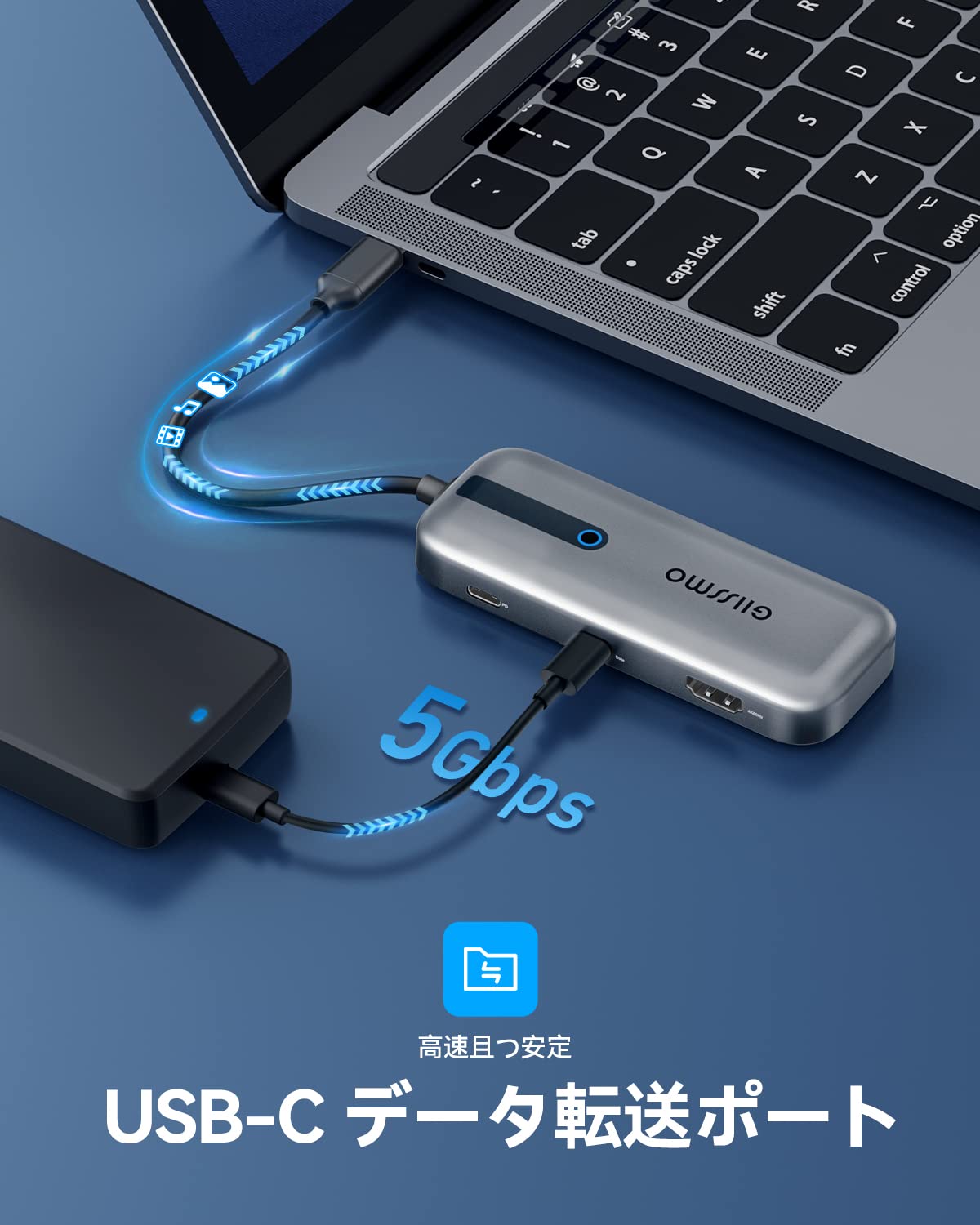 Amazon | GIISSMO USB Type-C ハブ 7-in-1 USB-C 変換アダプタ 4K@60Hz