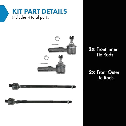 Vista 397 de TRQ - Juego de barras de acoplamiento delanteras interiores y exteriores