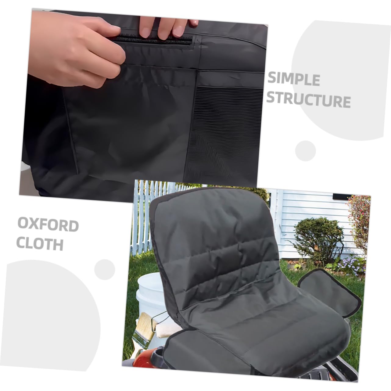 BESPORTBLE Funda de Asiento para Tractor Cortacésped, Cubierta Protectora de Tela Oxford, Resistente al Desgaste, para Exterior Bolsillo para Herramientas