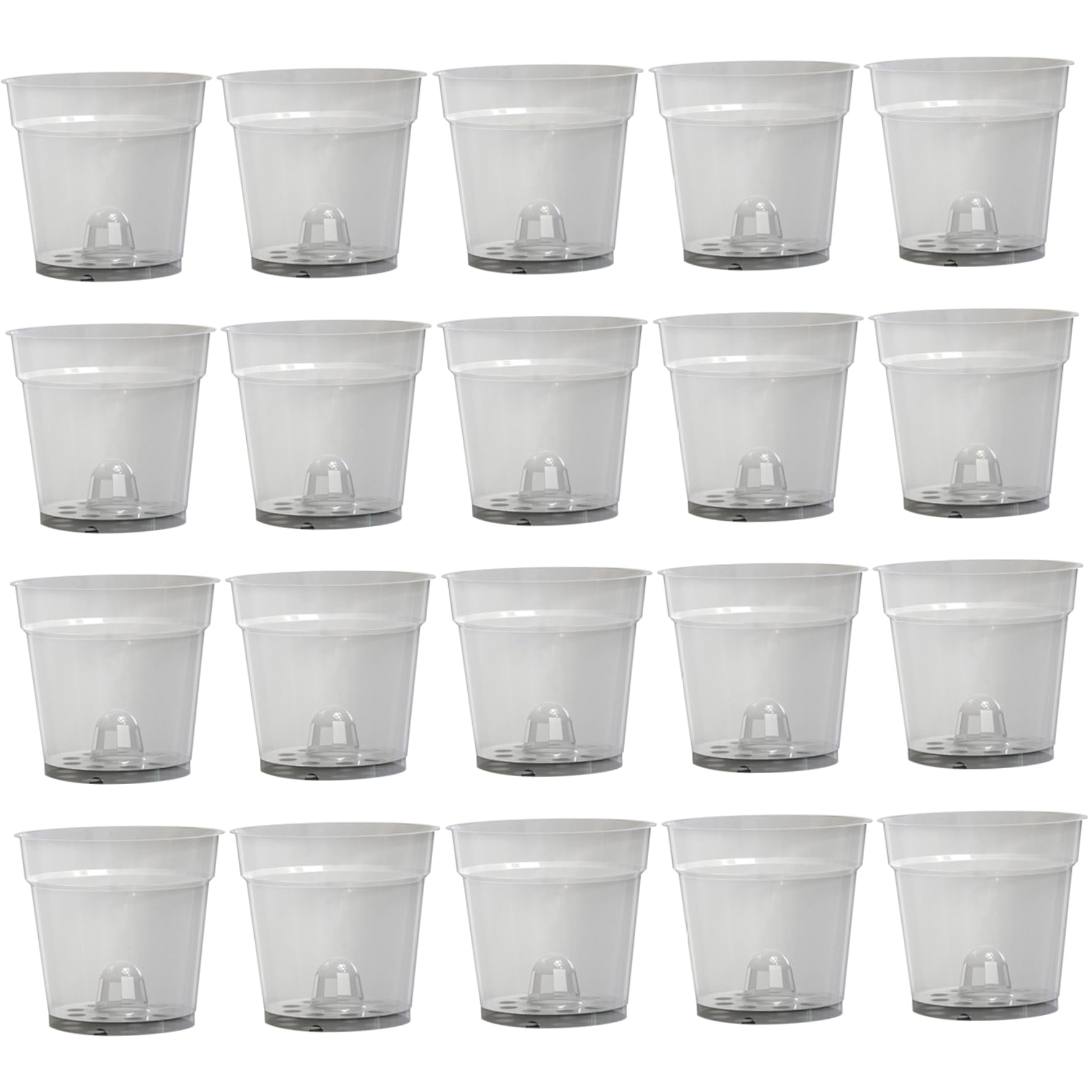 Wedhapy Planter Nursery Pots Clear Nursery Pots, 20PCS 4.5 Inch Plastic Plant Pot with Drainage Hole, Planter, Small Clear for Plants Style 1