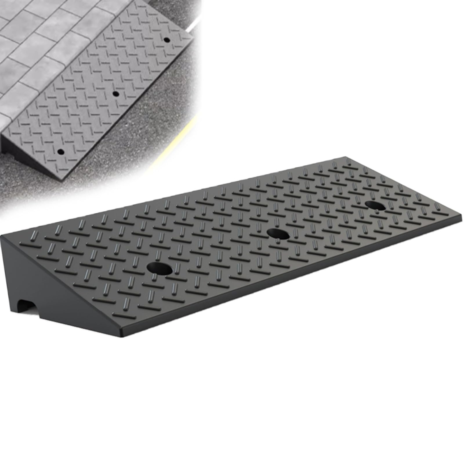 KRXSOBNV Threshold ramp, With Anti-Slip and Shock-Absorbing, Load Capacity 11023 LBS for Cars, Trolleys, Strollers, Wheelchairs(15cm/6in)