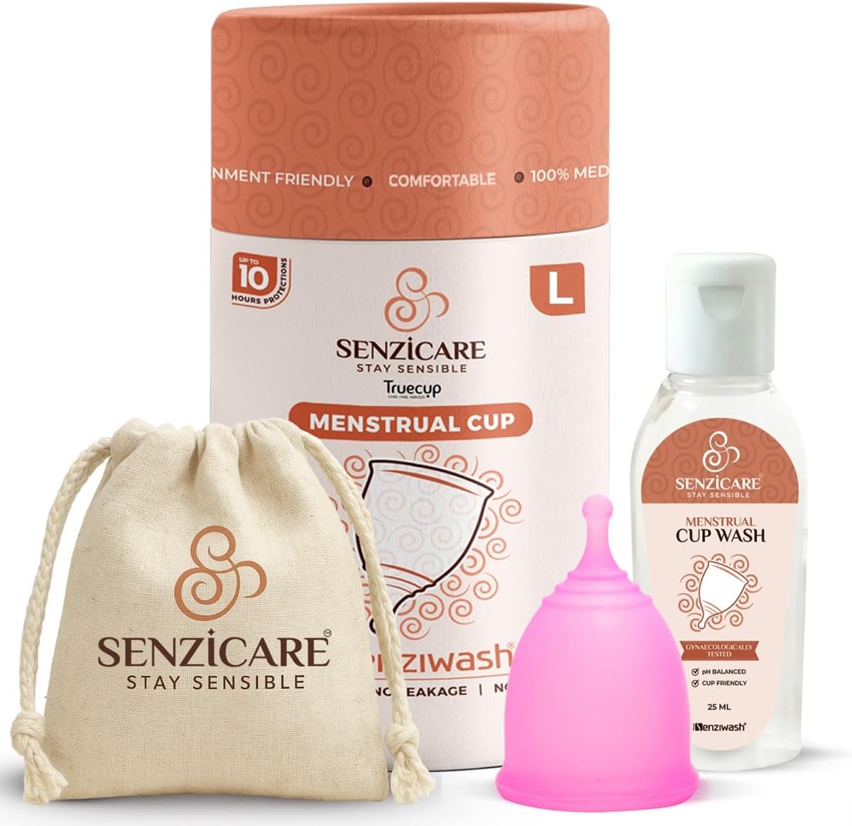 Truecup Large Reusable Menstrual Cup & Natural Menstrual Cup Wash for Women Combo Pack