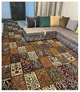 Buy JAHAN RUGS Kashmiri Design Persian Carved Carpet for Your Hall ...