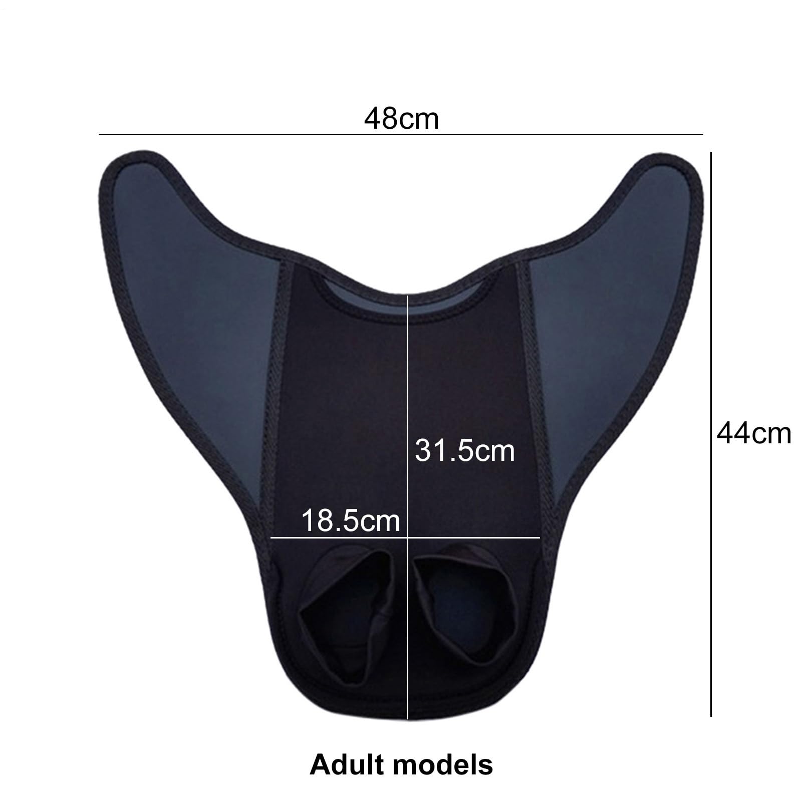 Aletas De Natación Piscina, 48x44cm Aletas De Natación Sirena Para Adultos, Diseño De Sirena Ajustable, Monoalina De Entrenamiento Para Adultos, Equipo De Buceo Profesional Con Snorkel