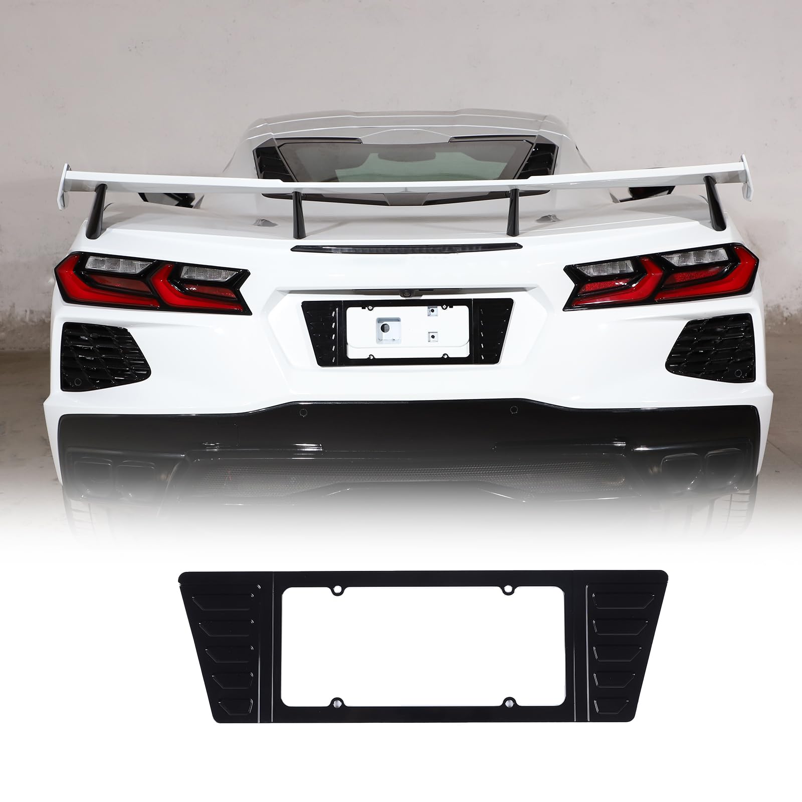 Daeiclru License Plate Cover Frame Compatible With Corvette C8 Stingray