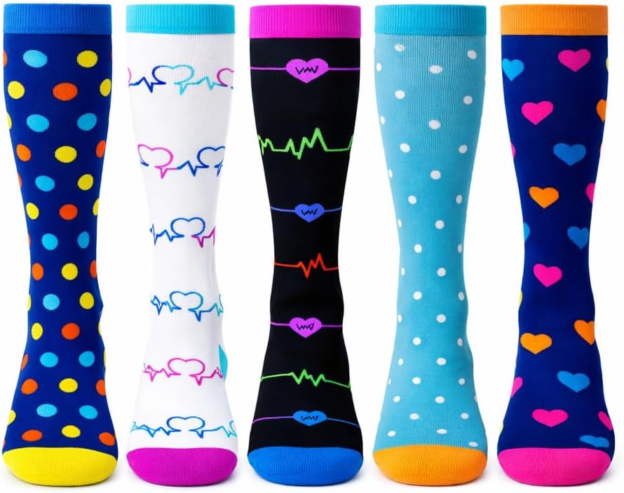 Men & Women Compression Socks 20-30 mmHg, Copper Infused & Wicking for Running & Travel, 2-Pair Set L/XL, Breathable & Cushioned for All-Day Wear, Gym, Work, Swelling Relief