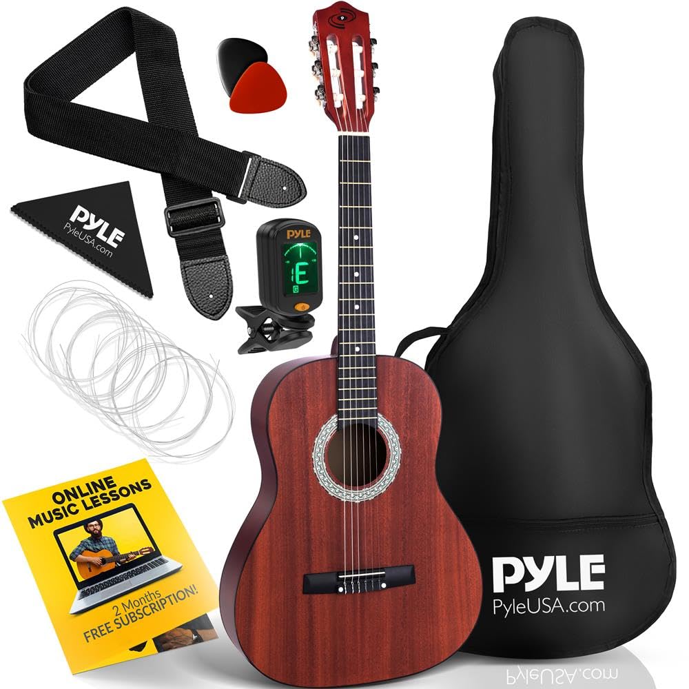 Pyle 6 Chitarra Acustica Junior Set da 91 cm, Corde in Nylon di Misura ¾ in Legno Guitarra Acustica Classica per Giovani Principianti, Bambini, Ragazzi, Ragazze, Adulti con Pacchetto di Accessori