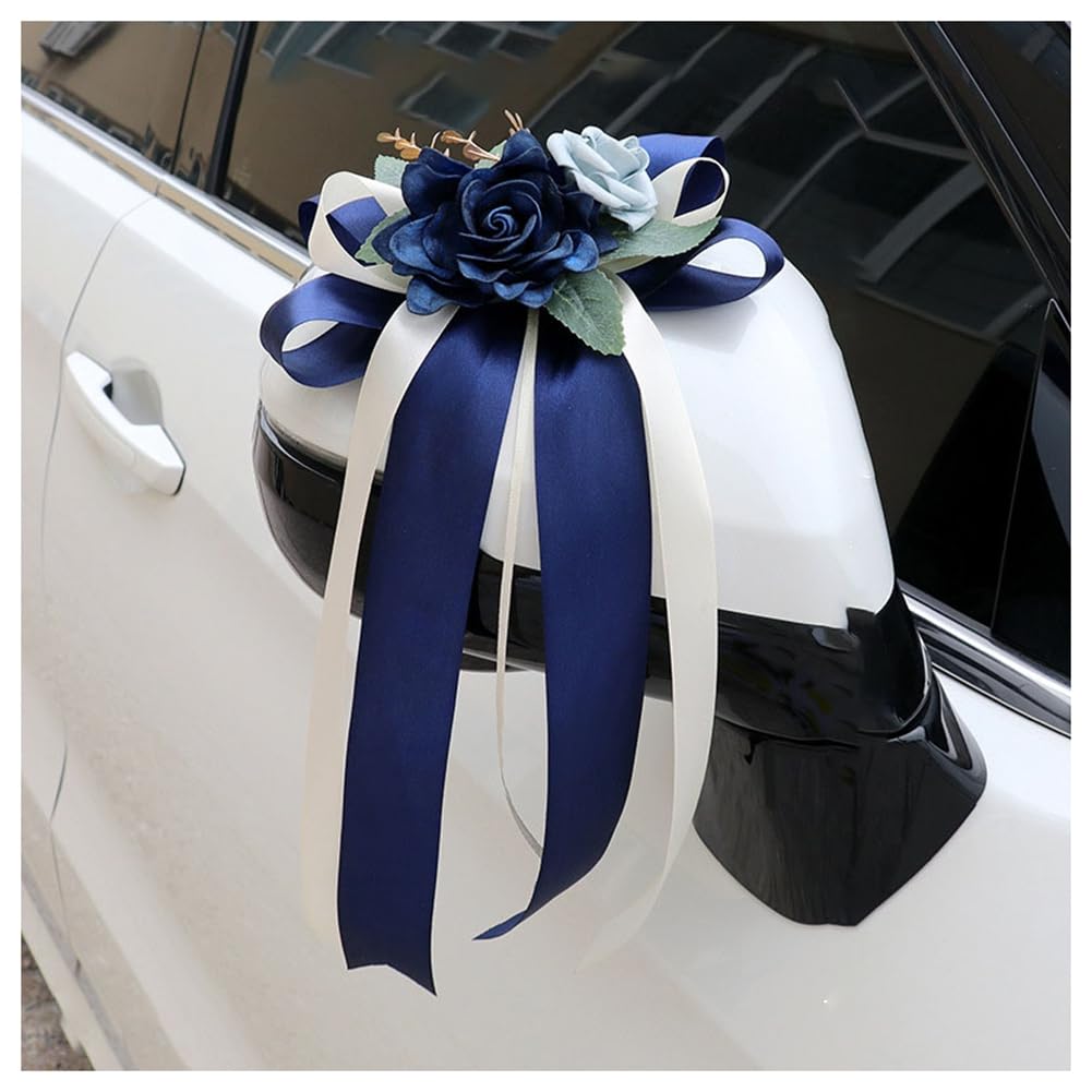 Autoschmuck Hochzeit Simulation Blume Schleife Autoschleifen Hochzeitsauto Deko Verschönert Rückspiegel Türgriff Dekoration mit Saugnäpfen Autoschmuck für Hochzeit New Houses Party #4 20 Stück