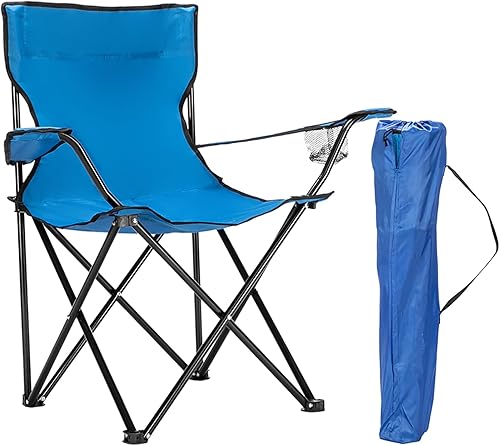 Sillas de campamento para adultos, silla de césped plegable portátil de 230 libras, silla deportiva pequeña con portavasos y bolsa exterior, silla