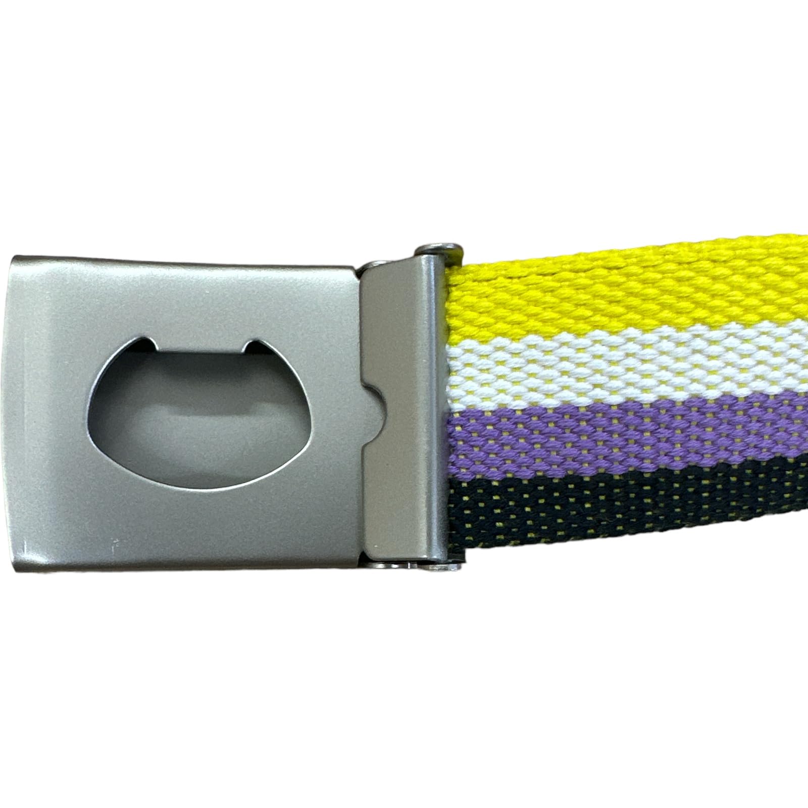 Pride Gone Wild LGBTQIA+ Nonbinary Adjustable Canvas Belt with Bottle Opener Buckle