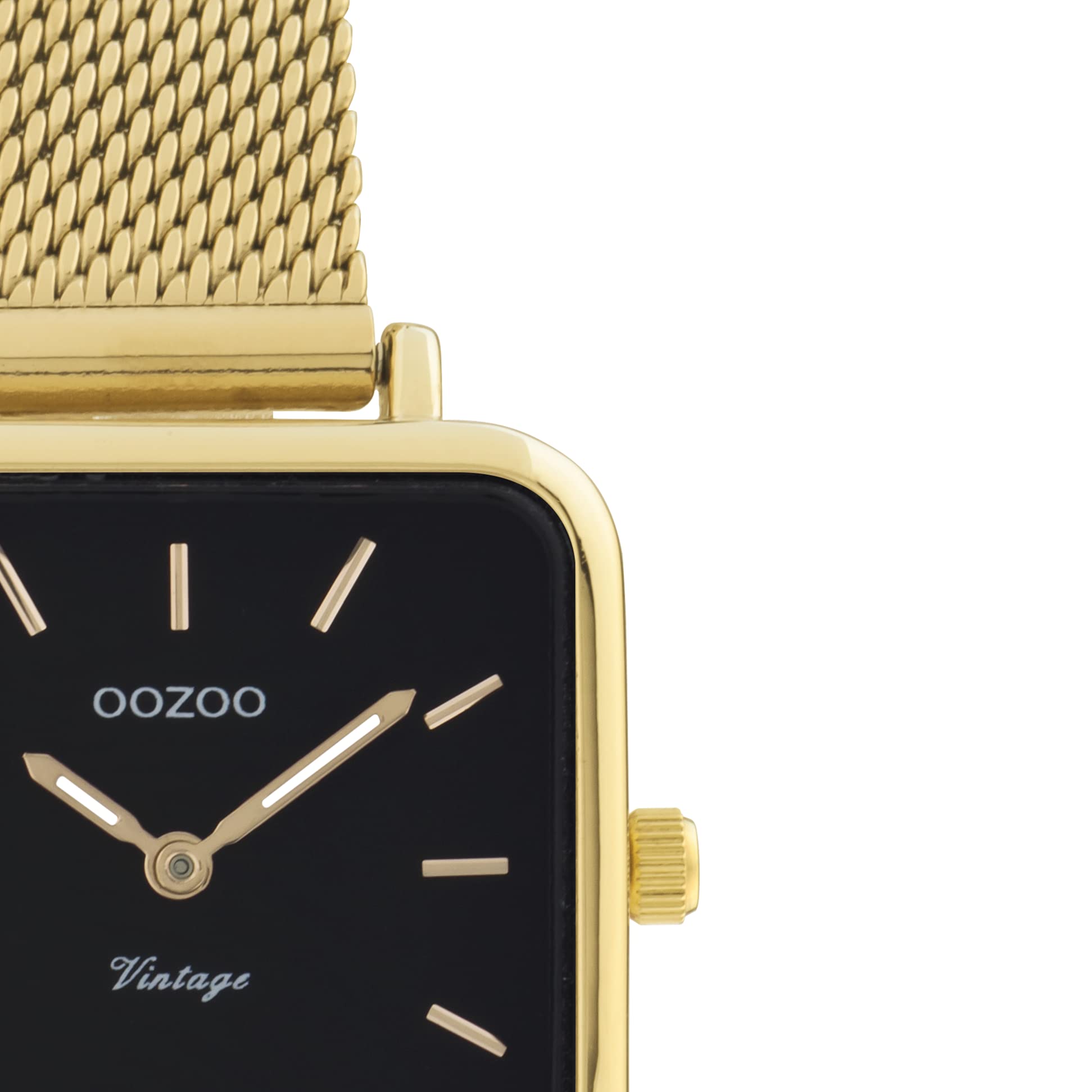 OOZOO Orologio vintage da donna – Orologio da polso da donna con cinturino in rete metallica da 12 mm – analogico da donna quadrato