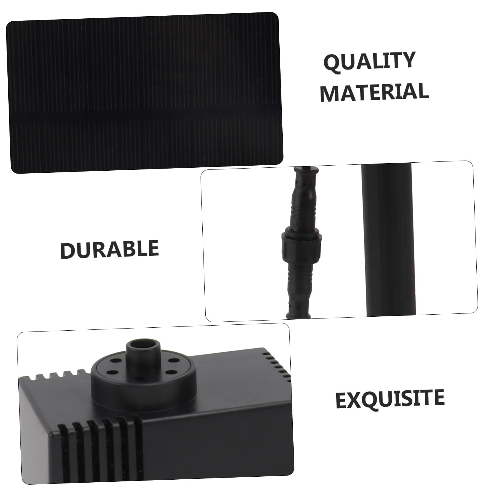 Set Fontana Solare Pratico per Laghetto, Pompa in Plastica Nera