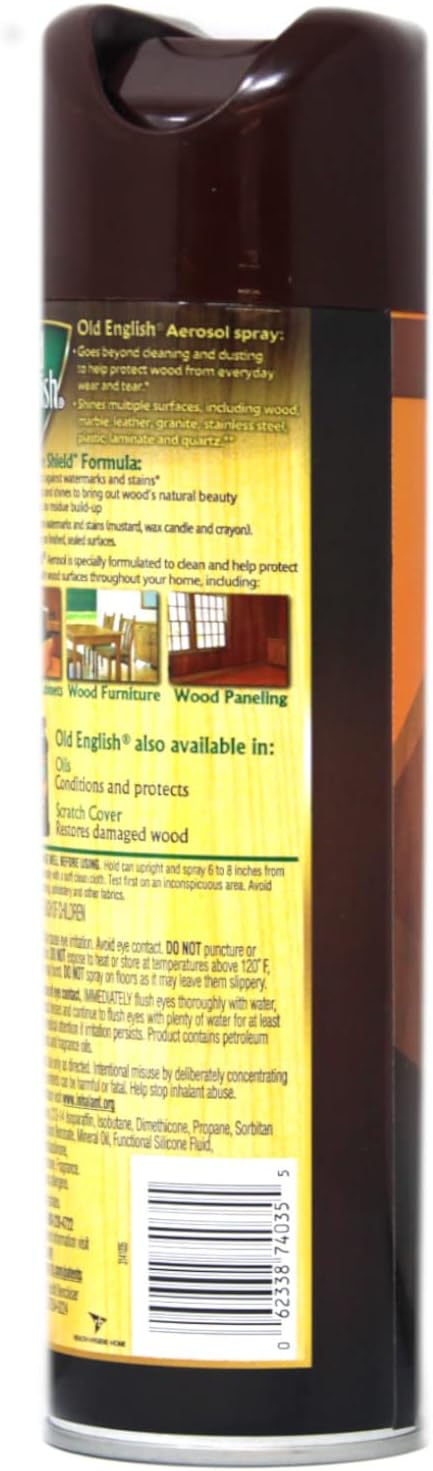 Old English Furniture Polish Spray, Lemon 12.50 oz (Pack of 5)