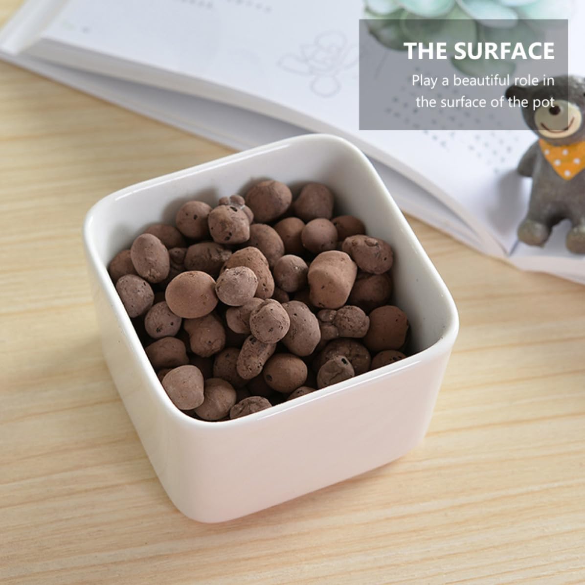 Piedras de Ceramsita para Jardinería 1kg, Arcilla Expandida para Drenaje y Mejora del Crecimiento, Adecuado para Fondo de Macetas y Plantas de Flores
