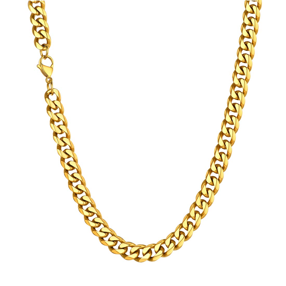 U7 Largeur 3/6/9MM Chaîne pour Homme Femme Acier Inoxydable，Taille 36-76cm, Bijoux Colliers Cadeaux pour Anniversaire Fêtes des Pères