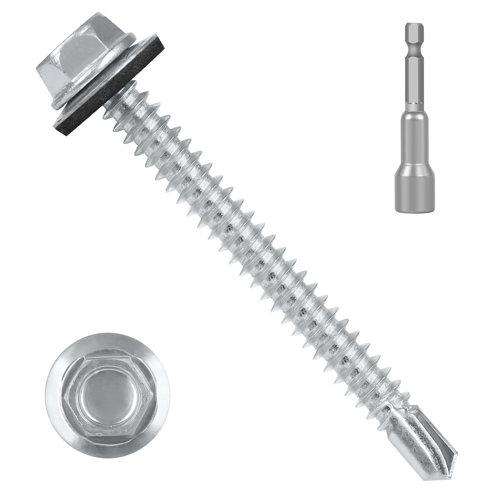 Metal Roofing Screws - 50 Pack #10 Self Drilling -12