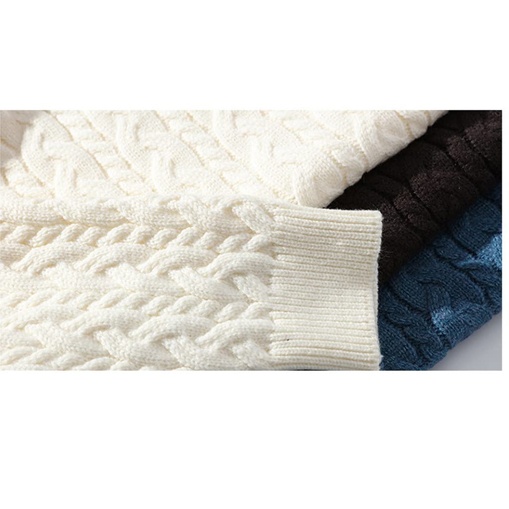 Herren Strickpullover – Langärmelig, Schwer, Einfarbig, Aus Fasermischgewebe, Warm & Lässig, Für Outdoor & Alltag