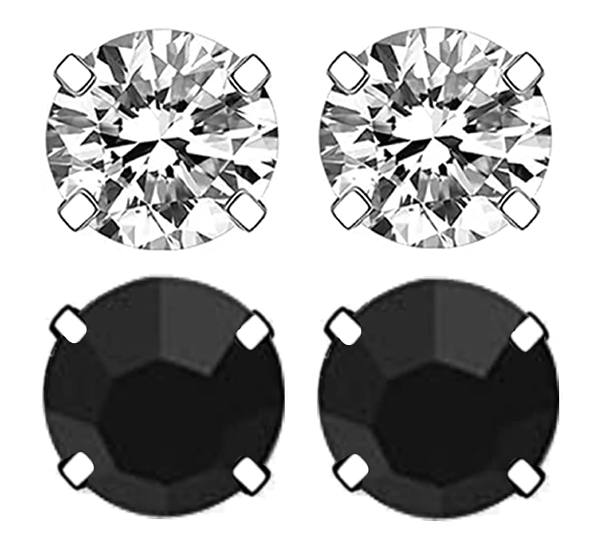 Solidindia Craft Set of 2 Pair Crystal Magnetic Stud Earrings Black and Silver for Men and Women (B08KRFSBRB) Amazon Price History, Amazon Price Tracker
