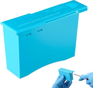 Geiserailie Blade Remover, Easy to Use, Compact, Plastic Blue Blade Remover Box Use for Safe Experience, Handheld Disposable Sharps Container
