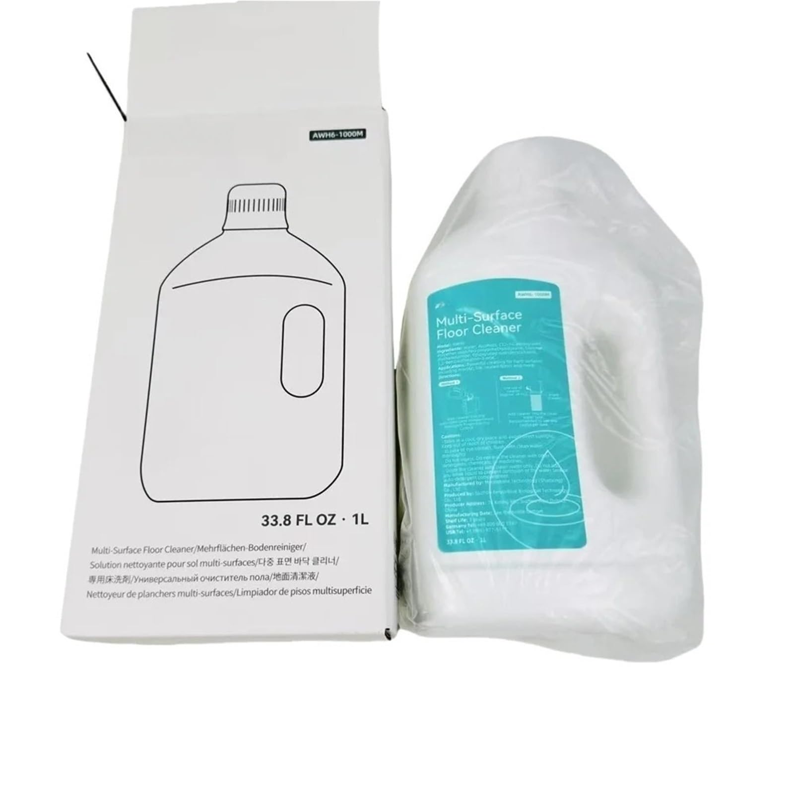 Solución limpiadora de suelos de 1000 ml (33,8 onzas líquidas), compatible con Mova S20 Ultra, aspiradora robot y fregona.(4packs)