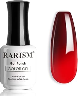 RARJSM Color Changing Gel Nail Polish 15ML Red to Burgundy Red Mood Temperature ColorChanging Gelpolish Soak off U V Varnish Color Changing Gel Polish for Nail Art DIY Salon at Home