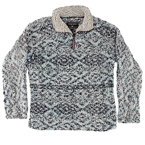 Tribal Pile 1/4 Zip Pullover with Frosty Tips in Charcoal by True Grit