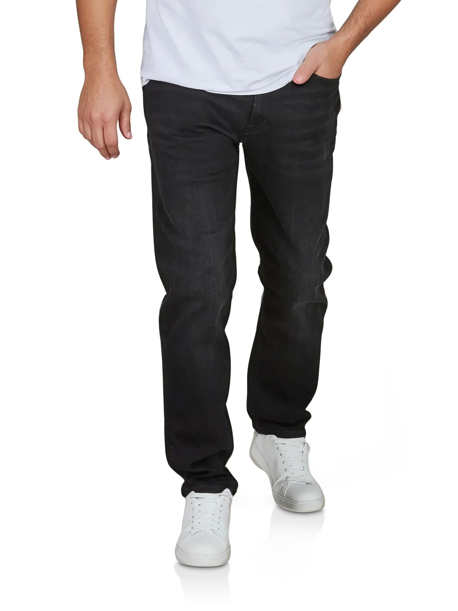 JACK & JONES Jeans Herren Stretch lang Straight Fit JJICLARK Jeanshose Hose Denim, Länge:32L, Farbe:Black (CB 137), Weite:34W