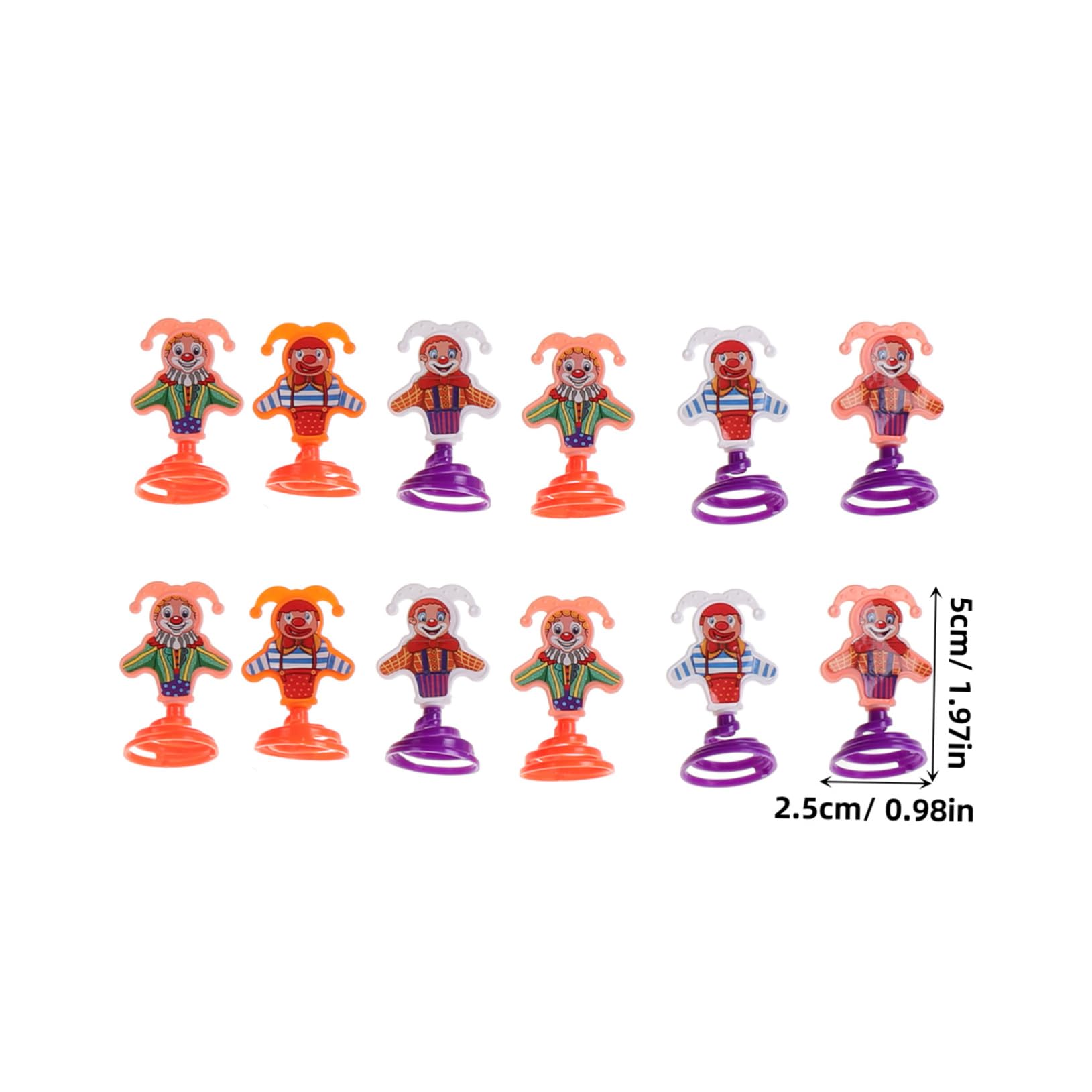 FELTECHELECTR 50pcs Bounce Clown Toys Interactive Boys and Girls Toys Mini Spring Party Favors