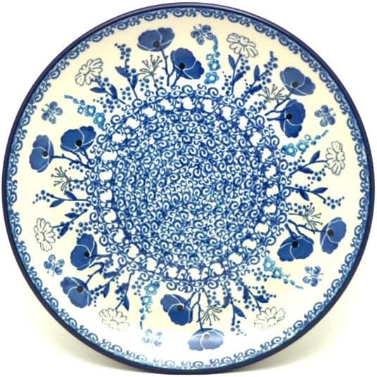 Polish Pottery Plate - Salad/Dessert (7 3/4") - Evening Poppies