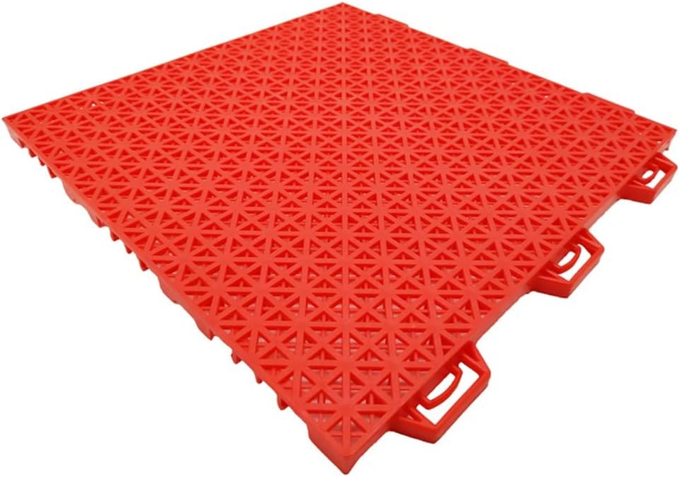 25CM Modular Interlocking Floor Tiles Sports Floor, Kindergarten Amusement Park School Playground Gymnasium Color Splicing Waterproof Floor,Green,16PCS,Red-16PCS,Red-16PCS