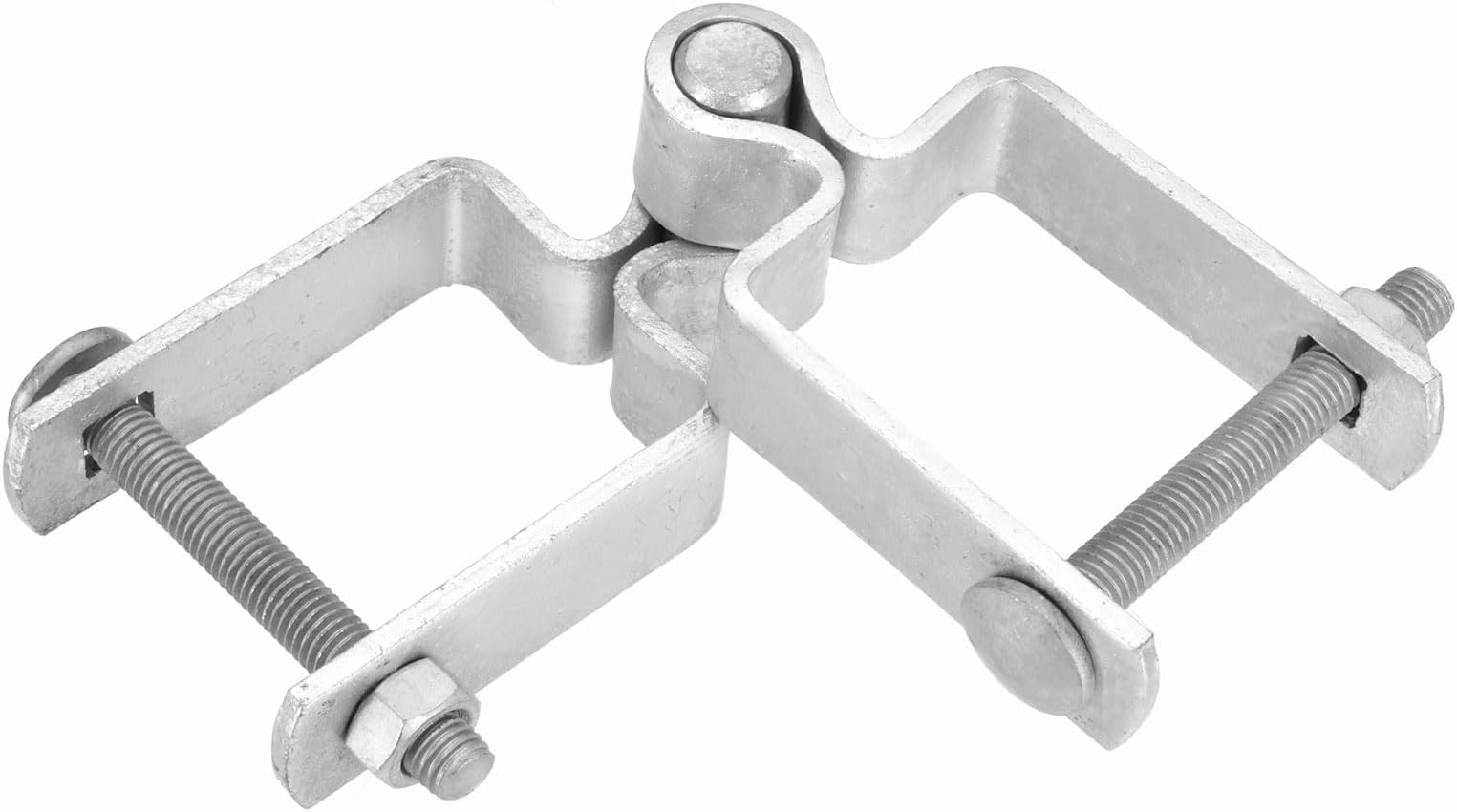 uxcell Chain Link Fence Gate Post Hinge, 2" x 2" Galvanized Steel Chain Link Fence Post Hinges Heavy Duty Gate Frame Hinge with Bolts and Nuts for Outside Square Pipe