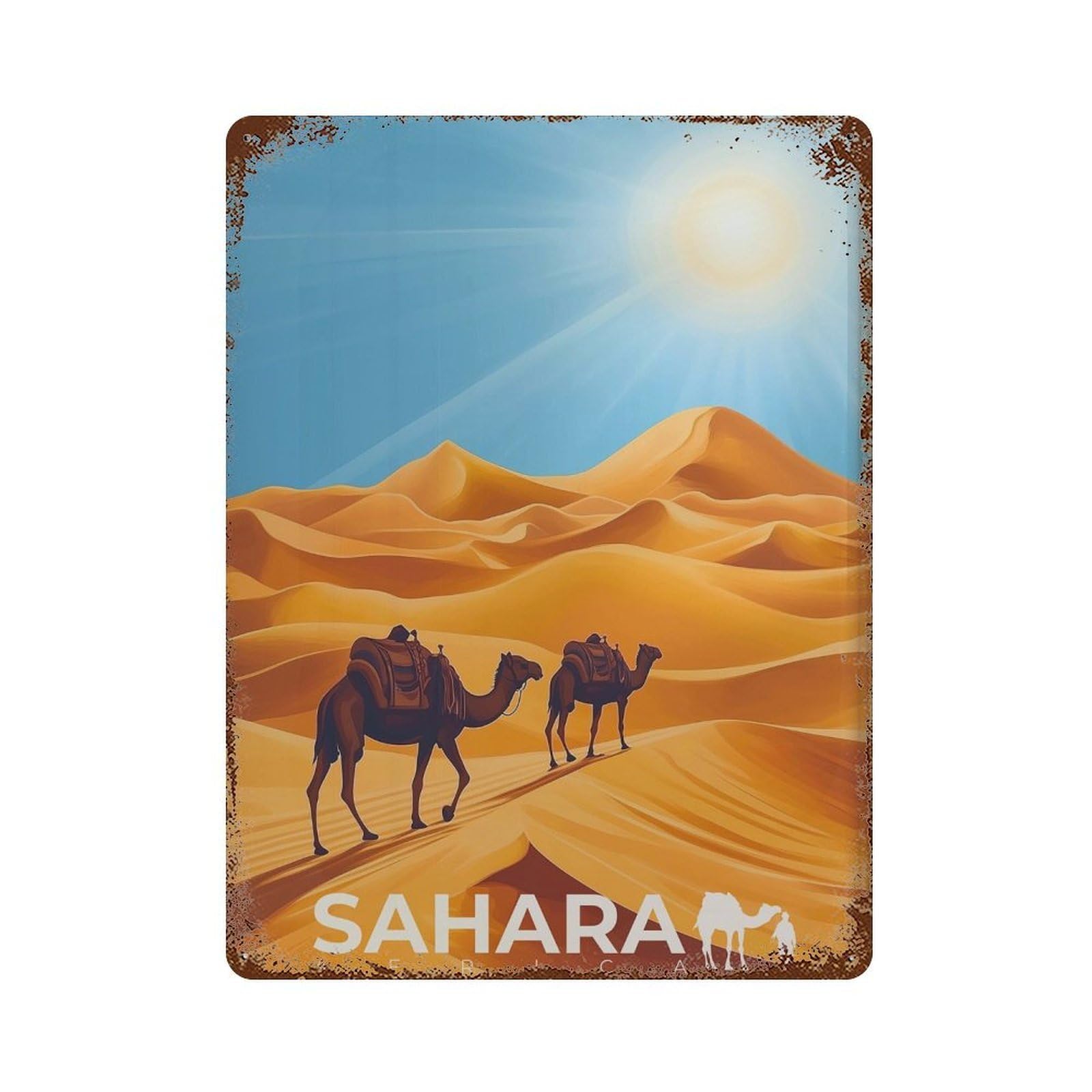 xiaoxiaoshen Sahara Desert Travel Africa Sand Dunes (2) Wall Decor Art Metal Tin Poster Modern Home Decor Art Home Bar Shop Decorations Vintage Sign 40x30cm