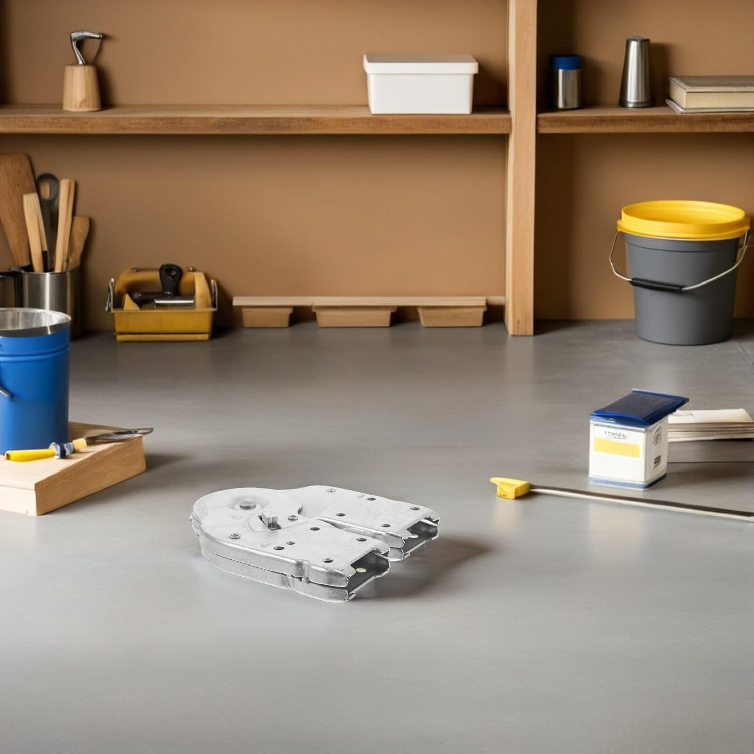 NUOBESTY 2 Pcs Heavy Duty Attic Ladder Hinge Replacement 60mm X 23mm Folding Step Ladder Joint Parts for Home Improvement and Stair Repair