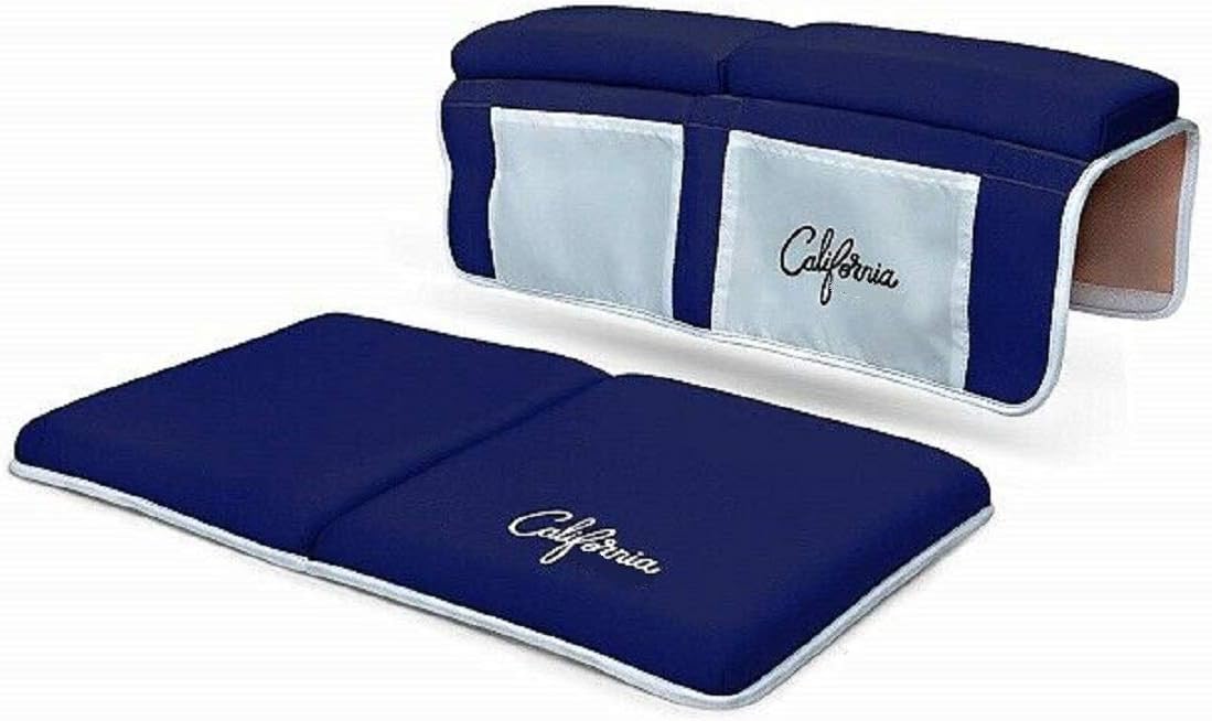 Zugar Land Blue Bath Kneeler and Elbow Rest Bundle (22"x11"x1.5") Cushion Protection for Parents During Baby Bath Tub Time (Blue)