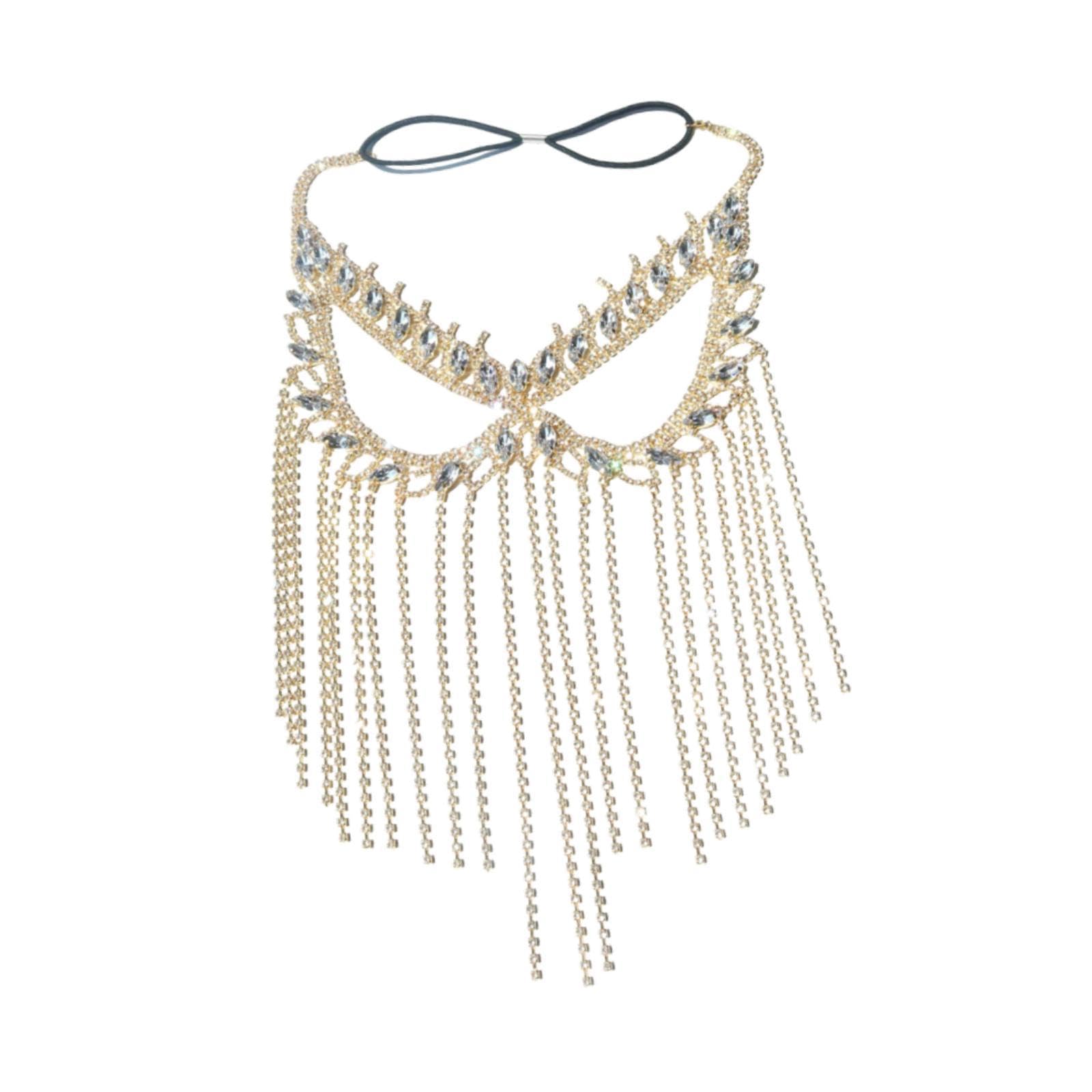 snappsy Rhinestone Tassel Mask Shiny for Women for Cosplay Music Festival Mardi Gras golden|Rhinestone Tassel Veil Mask | Party, Stage & Cosplay Face Mask-picture-37