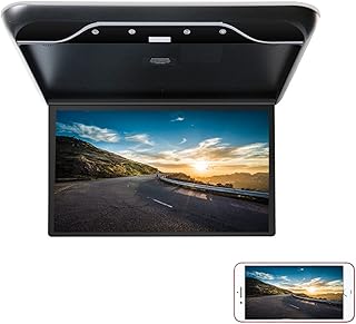 OLLIRG Portable DVD player 19 Inch Car Monitor HD Screen Ceiling Roof Mount Display 1080P MP5 Multimedia TV Vehicle Video Player With Link FM HDMI for Car (Color : Black Mirror Link, Size : 1)