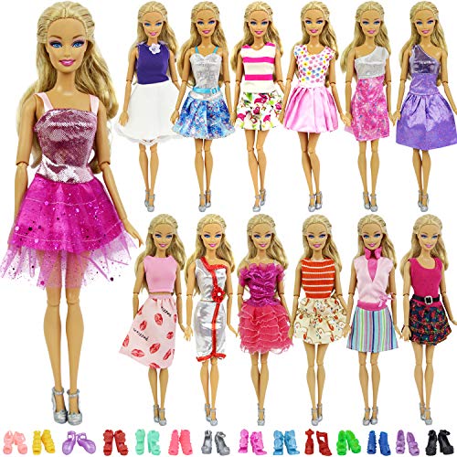 ZITA ELEMENT Ropa para 11,5inch Girl Doll 5 Piezas - 5 Ropa para 11,5 Inch Girl Doll Hecha a Mano + 10 Zapatos para 28-30cm 11,5 Pulgadas